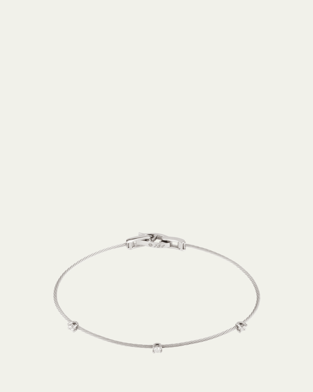 18k White Gold Three-Diamond Bracelet, 0.18 TCW